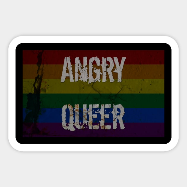 Angry Rainbow Queer Sticker by Caliel